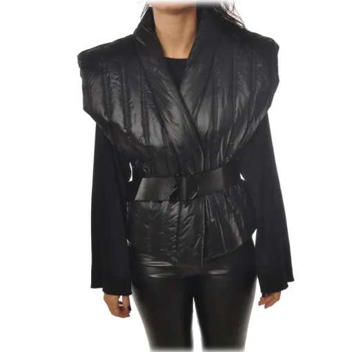 Patrizia Pepe - Sleeveless Jacket in Stitched Nylon - Black - Jacket - Made in Italy - Luxury Exclusive Collection - Avvenice^ Jackets