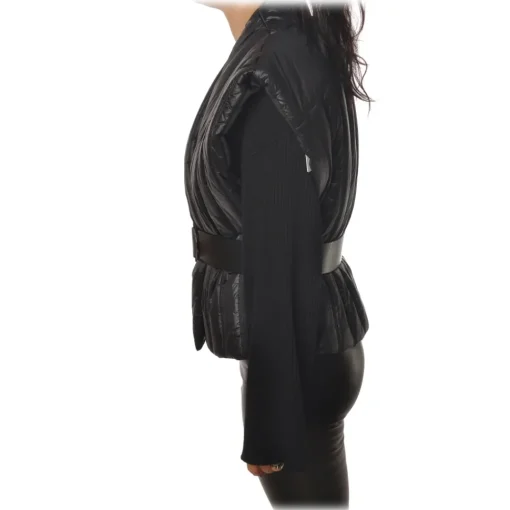Patrizia Pepe - Sleeveless Jacket in Stitched Nylon - Black - Jacket - Made in Italy - Luxury Exclusive Collection - Avvenice^ Jackets