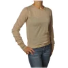 Patrizia Pepe - Sweater Crew-neck in Laminated Yarn - Beige - Pullover - Made in Italy - Luxury Exclusive Collection - Avvenice^ Knitwears