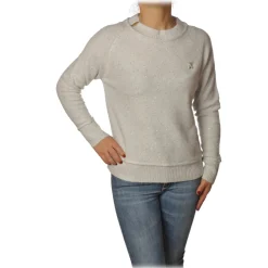 Patrizia Pepe - Sweater Round Neck with Paillettes - White - Pullover - Made in Italy - Luxury Exclusive Collection - Avvenice^ Knitwears