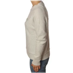 Patrizia Pepe - Sweater Round Neck with Paillettes - White - Pullover - Made in Italy - Luxury Exclusive Collection - Avvenice^ Knitwears