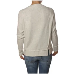 Patrizia Pepe - Sweater Round Neck with Paillettes - White - Pullover - Made in Italy - Luxury Exclusive Collection - Avvenice^ Knitwears