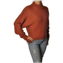 Patrizia Pepe - Sweater Wide Model with Crater Neck - Dark Orange - Pullover - Made in Italy - Luxury Exclusive Collection - Avvenice^ Knitwears