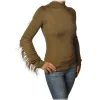Patrizia Pepe - Sweater with Removable Feather Insert - Camel - Pullover - Made in Italy - Luxury Exclusive Collection - Avvenice^ Knitwears