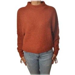 Patrizia Pepe - Sweater Wide Model with Crater Neck - Dark Orange - Pullover - Made in Italy - Luxury Exclusive Collection - Avvenice^ Knitwears