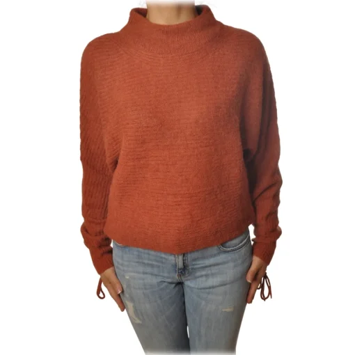 Patrizia Pepe - Sweater Wide Model with Crater Neck - Dark Orange - Pullover - Made in Italy - Luxury Exclusive Collection - Avvenice^ Knitwears