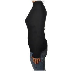 Patrizia Pepe - Sweater with Long Sleeves in Stretch Yarn - Black - Pullover - Made in Italy - Luxury Exclusive Collection - Avvenice^ Knitwears