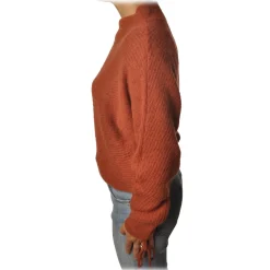 Patrizia Pepe - Sweater Wide Model with Crater Neck - Dark Orange - Pullover - Made in Italy - Luxury Exclusive Collection - Avvenice^ Knitwears