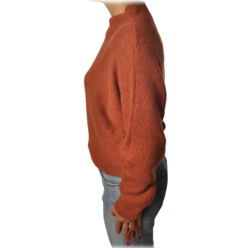 Patrizia Pepe - Sweater Wide Model with Crater Neck - Dark Orange - Pullover - Made in Italy - Luxury Exclusive Collection - Avvenice^ Knitwears