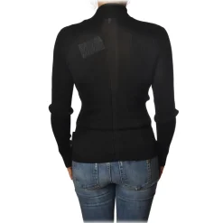 Patrizia Pepe - Sweater with Long Sleeves in Stretch Yarn - Black - Pullover - Made in Italy - Luxury Exclusive Collection - Avvenice^ Knitwears