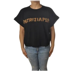 Patrizia Pepe - Sweatshirt Short Sleeve with Opening on the Back - Black - T-shirt - Made in Italy - Luxury Exclusive Collection - Avvenice^ Sweatshirts