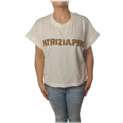 Patrizia Pepe - Sweatshirt Short Sleeve with Opening on the Back - White - T-shirt - Made in Italy - Luxury Exclusive Collection - Avvenice