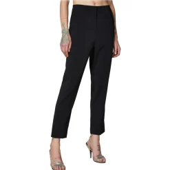 Patrizia Pepe - Tapered Trousers in Technical Fabric - Black - Trousers - Made in Italy - Luxury Exclusive Collection - Avvenice