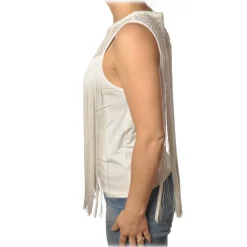 Patrizia Pepe - Top with Fringes - White - Top - Made in Italy - Luxury Exclusive Collection - Avvenice^ Tops