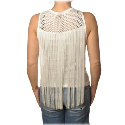 Patrizia Pepe - Top with Fringes - White - Top - Made in Italy - Luxury Exclusive Collection - Avvenice^ Tops