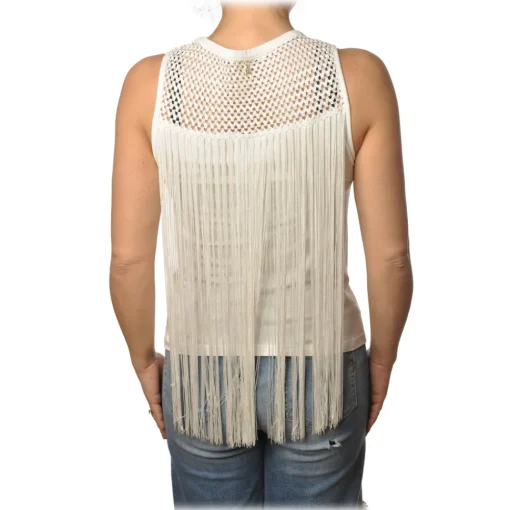 Patrizia Pepe - Top with Fringes - White - Top - Made in Italy - Luxury Exclusive Collection - Avvenice^ Tops