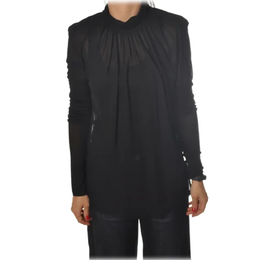 Patrizia Pepe - Transparent Fabric Blouse with Straps - Black - Shirt - Made in Italy - Luxury Exclusive Collection - Avvenice^ Shirts