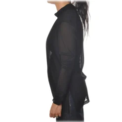 Patrizia Pepe - Transparent Fabric Blouse with Straps - Black - Shirt - Made in Italy - Luxury Exclusive Collection - Avvenice^ Shirts