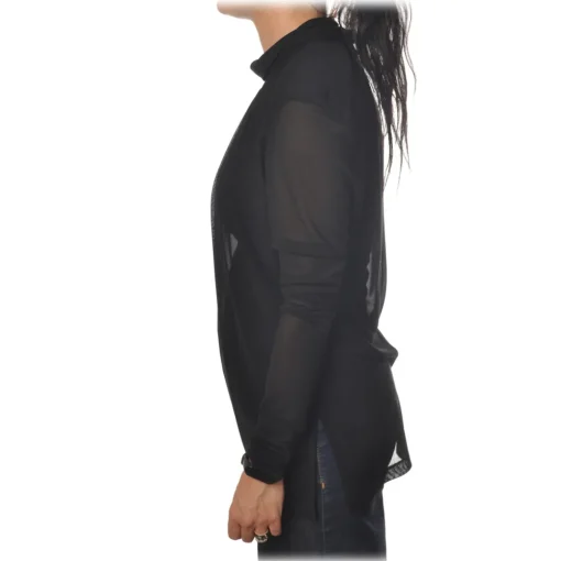 Patrizia Pepe - Transparent Fabric Blouse with Straps - Black - Shirt - Made in Italy - Luxury Exclusive Collection - Avvenice^ Shirts
