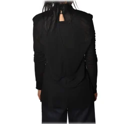 Patrizia Pepe - Transparent Fabric Blouse with Straps - Black - Shirt - Made in Italy - Luxury Exclusive Collection - Avvenice^ Shirts