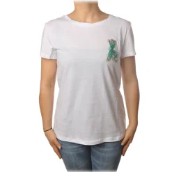 Patrizia Pepe - T-shirt with Fly-Shaped Bead Embroidery - White - T-shirt - Made in Italy - Luxury Exclusive Collection - Avvenice