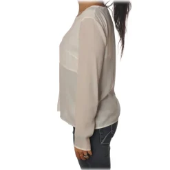 Patrizia Pepe - Tunic with Long Sleeve and Cut on the Front - White - Shirt - Made in Italy - Luxury Exclusive Collection - Avvenice^ Shirts
