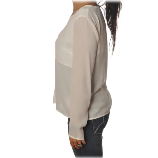 Patrizia Pepe - Tunic with Long Sleeve and Cut on the Front - White - Shirt - Made in Italy - Luxury Exclusive Collection - Avvenice^ Shirts