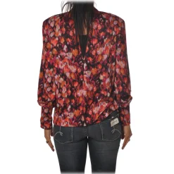 Patrizia Pepe - Tunic with High Collar in Fantasy - Flower Fantasy - Shirt - Made in Italy - Luxury Exclusive Collection - Avvenice^ Shirts