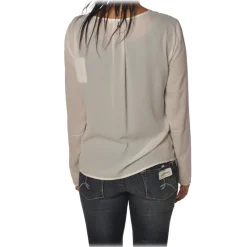 Patrizia Pepe - Tunic with Long Sleeve and Cut on the Front - White - Shirt - Made in Italy - Luxury Exclusive Collection - Avvenice^ Shirts