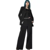 Patrizia Pepe - Wide Leg Trousers in Technical Fabric - Black - Trousers - Made in Italy - Luxury Exclusive Collection - Avvenice