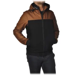 Peuterey - Santander Jacket Bomber Model with Hood - Black / Brown - Jacket - Luxury Exclusive Collection - Avvenice^ Jackets