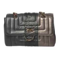 Pinko - Bag Love Soft Quilting in Three Different Leathers - Anthracite - Bag - Made in Italy - Luxury Exclusive Collection - Avvenice^ Bags