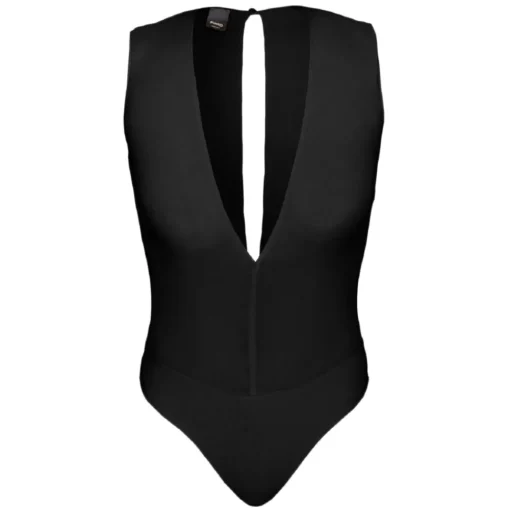 Pinko - Bodysuit with Maxi Neckline - Black - Top - Made in Italy - Luxury Exclusive Collection - Avvenice^ Tops