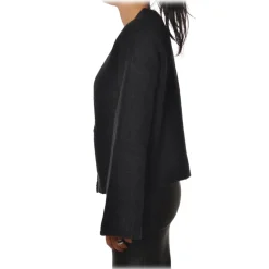 Pinko - Cardigan Vulcania in Alpaca Wool - Black - Sweater - Made in Italy - Luxury Exclusive Collection - Avvenice^ Knitwears