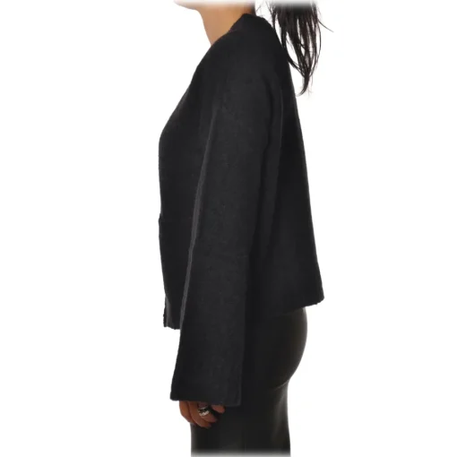 Pinko - Cardigan Vulcania in Alpaca Wool - Black - Sweater - Made in Italy - Luxury Exclusive Collection - Avvenice^ Knitwears