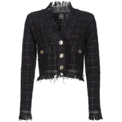 Pinko - Check Lurex Patterned Short Jacket - Black - Jacket - Made in Italy - Luxury Exclusive Collection - Avvenice^ Jackets