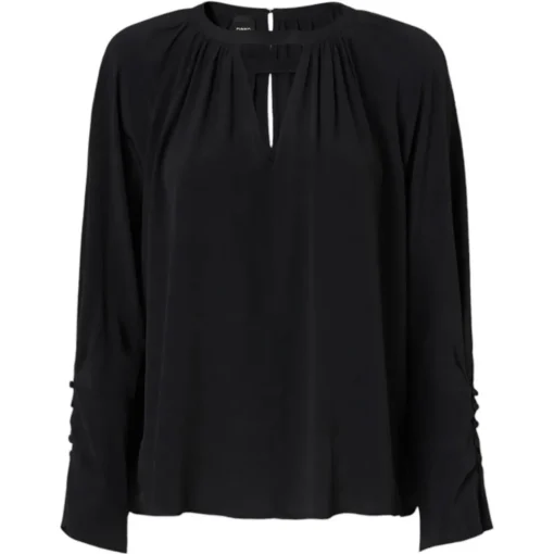 Pinko - Crepe Blouse with V Opening - Black - Shirts - Made in Italy - Luxury Exclusive Collection - Avvenice^ Shirts