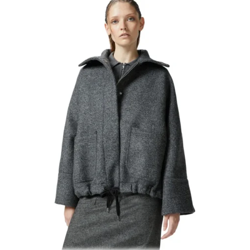 Pinko - Diagonal Cloth Zip Caban - Grey - Jacket - Made in Italy - Luxury Exclusive Collection - Avvenice^ Jackets