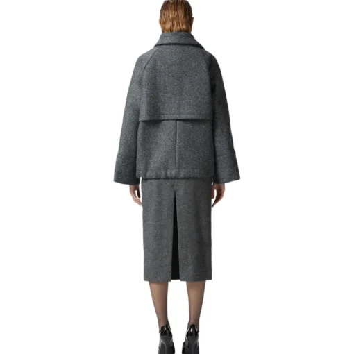 Pinko - Diagonal Cloth Zip Caban - Grey - Jacket - Made in Italy - Luxury Exclusive Collection - Avvenice^ Jackets