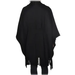 Pinko - Double-Breasted Coat Puerta Mantella with Fringes - Black - Jacket - Made in Italy - Luxury Exclusive Collection - Avvenice^ Jackets