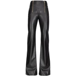 Pinko - Flare Trousers Leather Effect - Black - Trousers - Made in Italy - Luxury Exclusive Collection - Avvenice^ Trousers