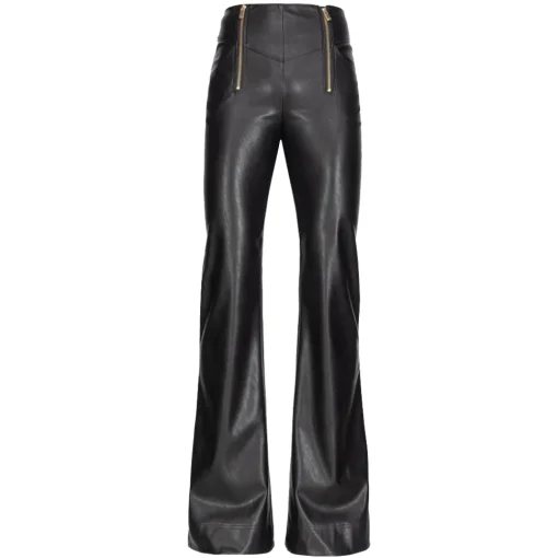 Pinko - Flare Trousers Leather Effect - Black - Trousers - Made in Italy - Luxury Exclusive Collection - Avvenice^ Trousers