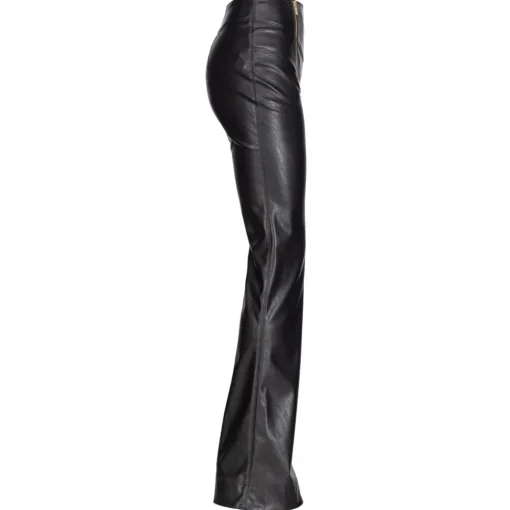 Pinko - Flare Trousers Leather Effect - Black - Trousers - Made in Italy - Luxury Exclusive Collection - Avvenice^ Trousers