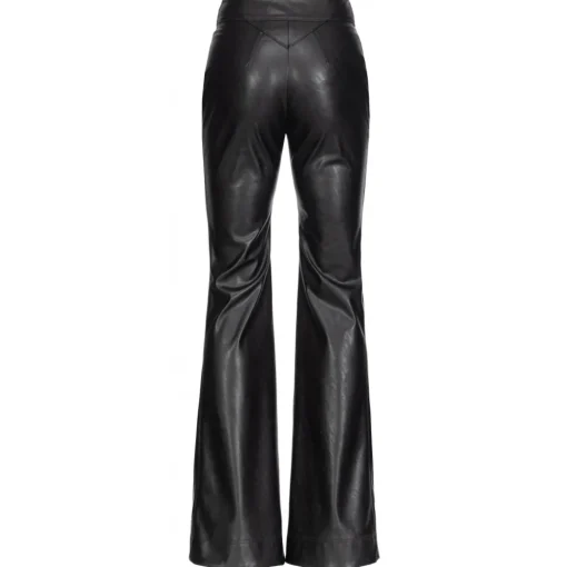 Pinko - Flare Trousers Leather Effect - Black - Trousers - Made in Italy - Luxury Exclusive Collection - Avvenice^ Trousers