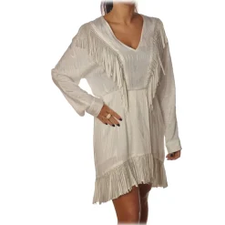 Pinko - Guarino Dress Mini with Fringes and Rhinestones - White - Dress - Made in Italy - Luxury Exclusive Collection - Avvenice^ Dresses