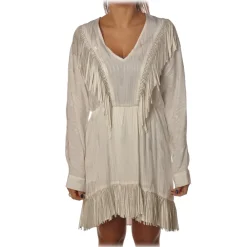 Pinko - Guarino Dress Mini with Fringes and Rhinestones - White - Dress - Made in Italy - Luxury Exclusive Collection - Avvenice^ Dresses