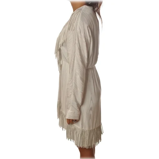 Pinko - Guarino Dress Mini with Fringes and Rhinestones - White - Dress - Made in Italy - Luxury Exclusive Collection - Avvenice^ Dresses