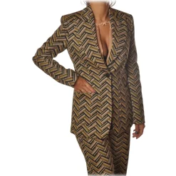 Pinko - Jacket Cassegrain in Geometric Pattern - Yellow/Pink - Jacket - Made in Italy - Luxury Exclusive Collection - Avvenice^ Jackets