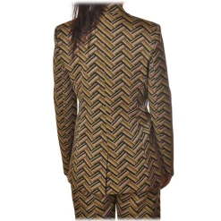 Pinko - Jacket Cassegrain in Geometric Pattern - Yellow/Pink - Jacket - Made in Italy - Luxury Exclusive Collection - Avvenice^ Jackets
