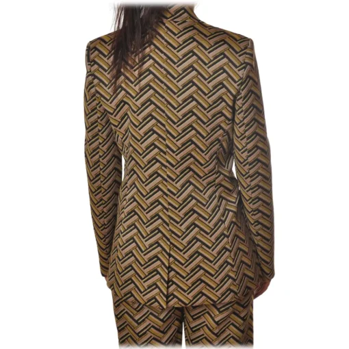 Pinko - Jacket Cassegrain in Geometric Pattern - Yellow/Pink - Jacket - Made in Italy - Luxury Exclusive Collection - Avvenice^ Jackets